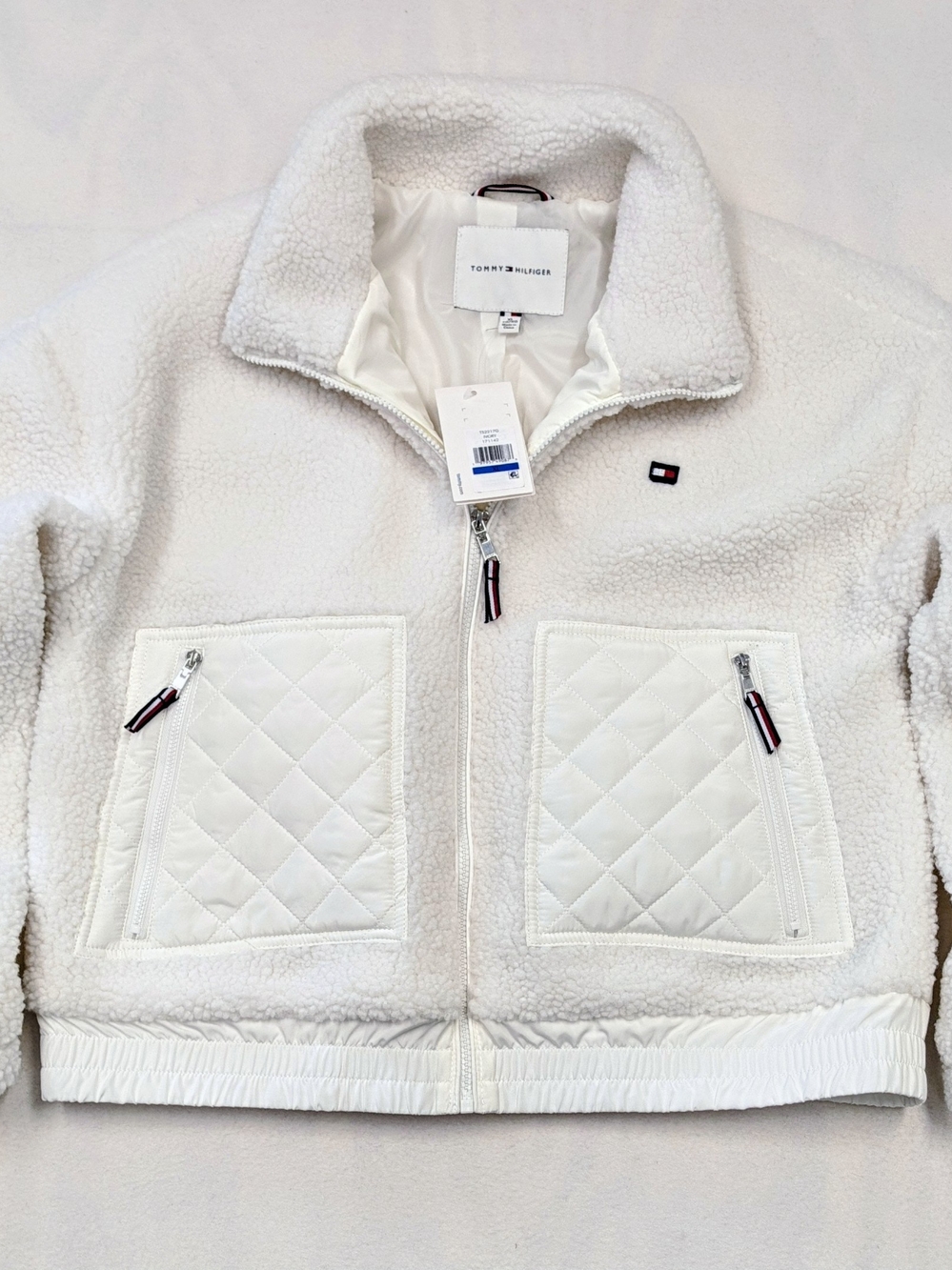Tommy Hilfiger Kids White Sherpa Jacket
